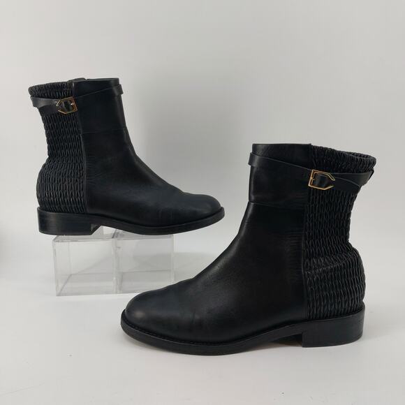Cole Haan Womens Size 9 Leather Boots Black W12055 Stretch Buckle main image 10